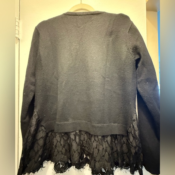 Autumn Cashmere Black Sweater with Lace Detail - Picture 2 of 4